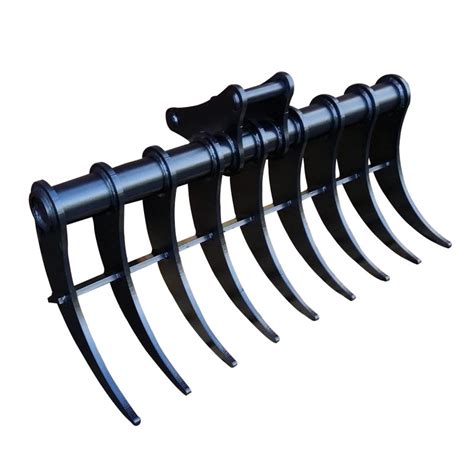 land rake for mini digger|excavator root rake attachment.